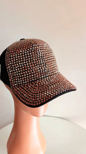 Boné strass dourado