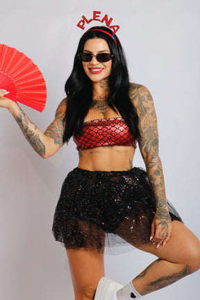 Kit Completo - Top Sereia + Saia + Tiara Plena