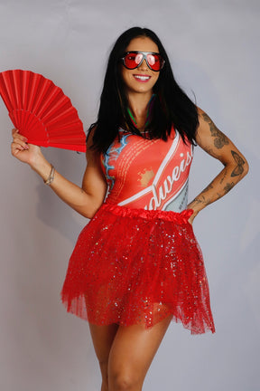 Conjunto Body Cerveja + Saia Tule