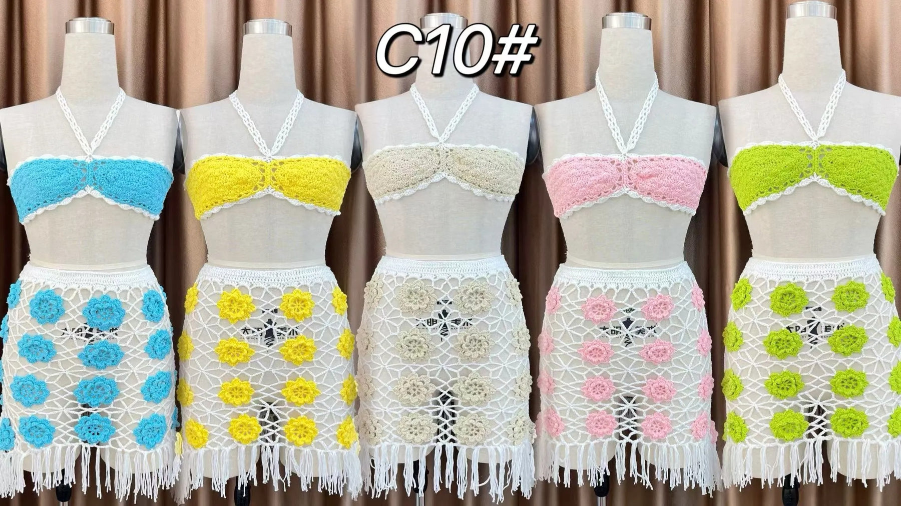 Conjunto Crochê Glam com Paetês Artesanais