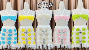 Conjunto Crochê Glam com Paetês Artesanais