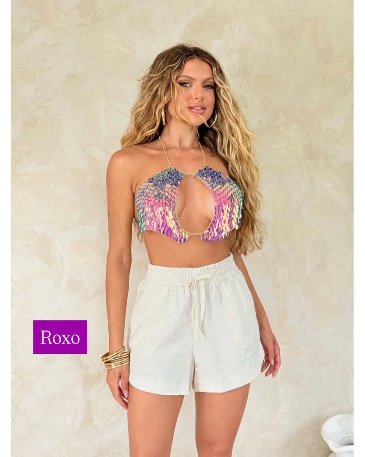 Conjunto Short e Cropped artesanal Sapucaí