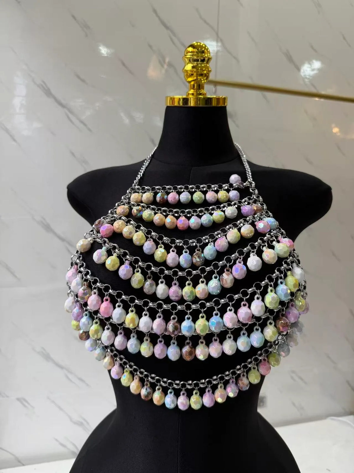 Top de Metal e Cristais para Balada