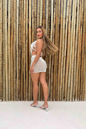 Conjunto Crochê com Pérolas