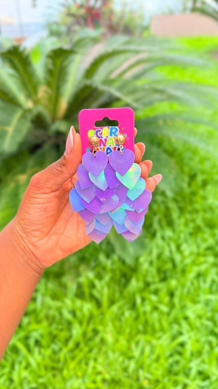 Par de brincos paetê