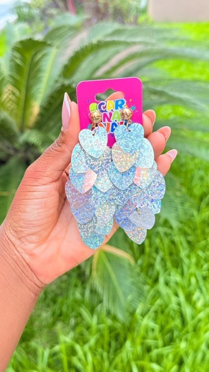 Par de brincos paetê